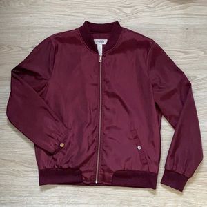 Satin Bomber jacket | Burgundy